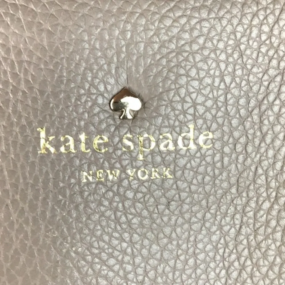 Kate Spade Evangelie Larchmont Avenue Taupe Leather Satchel Tote‎ Purse